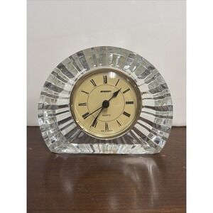 Vintage Staiger Mantle Clock with Cut Crystal Case and Quartz Movement W Germany